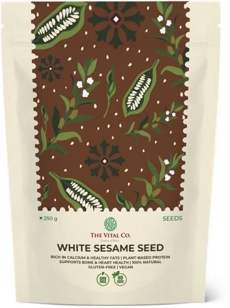 The Vital co. White Sesame Seeds, Rich in Calcium & Healthy Fats, Plant-Based Protein, Vegan White Sesame Seeds