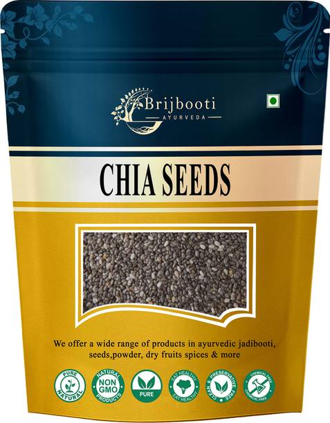 BrijBooti Raw Chia Seeds for Weight Loss|Loaded with Omega 3, Zinc & Fiber|Diet Food Chia Seeds