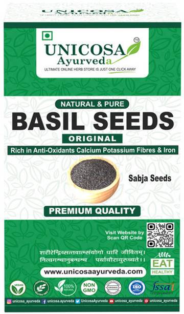 Unicosa Ayurveda Natural Sabja Basil Seeds - 500gm (Reduces Body Heat) Basil Seeds