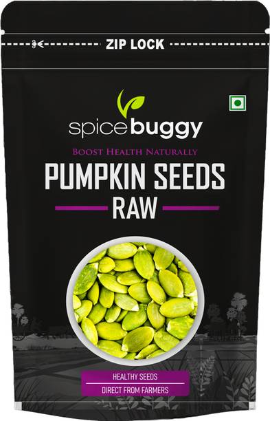 SPICEBUGGY Raw Pumpkin Seeds - Protein and Fiber Rich Superfood, 100 g Pumpkin Seeds