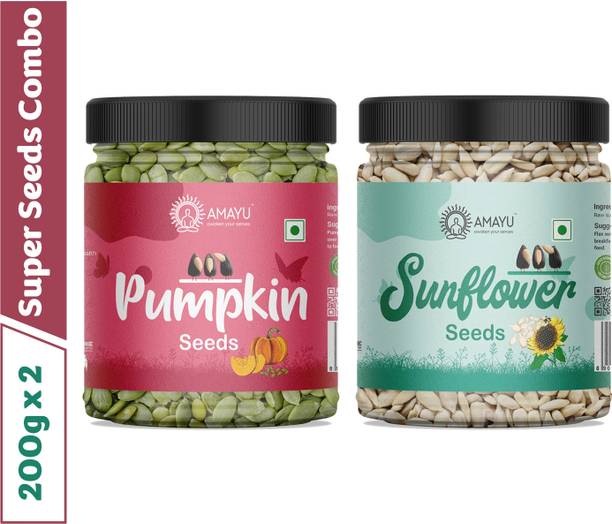 AMAYU Raw Organic Pumpkin Seeds | Sunflower Seeds for Eating Mix Combo Pumpkin Seeds