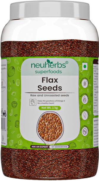 Neuherbs Organic Raw Unroasted Flax Seeds for Weight loss Management , Rich in Omega-3 fatty acids, Protein, Fibers and Minerals Brown Flax Seeds