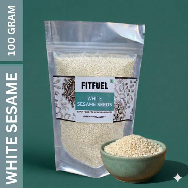 fitfuel White Sesame Seeds hulled Safed Til Organic fresh fiber Rich Sesame Seeds