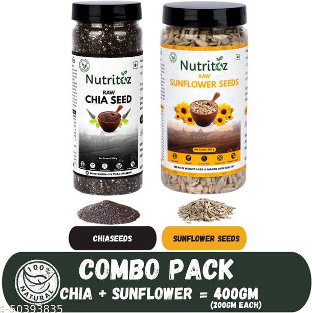 Nutritoz chia seeds & sunflower seeds 400 gram pack off 2 Chia Seeds, Sunflower Seeds