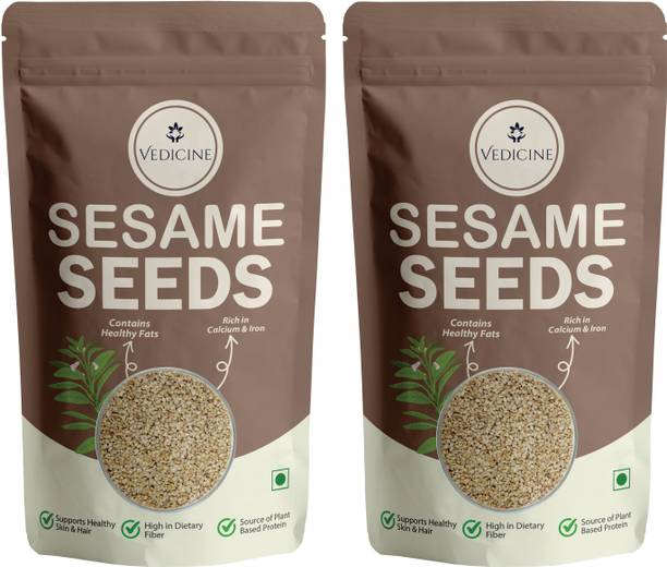 VEDICINE Premium Quality White Sesame Seeds SAFED TIL -300g White Sesame Seeds