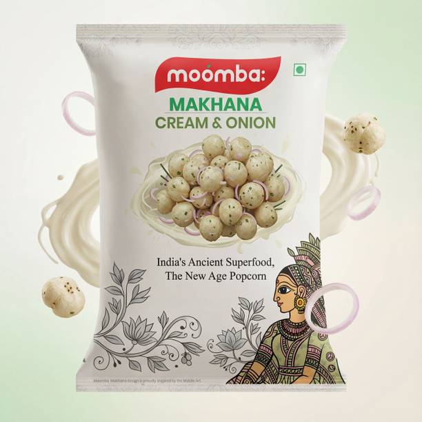 moomba: Roasted Crunchy Ceam N Onion Makhana, Protein & Fiber Rich Foxnut, Healthy Snack Phool Makhana