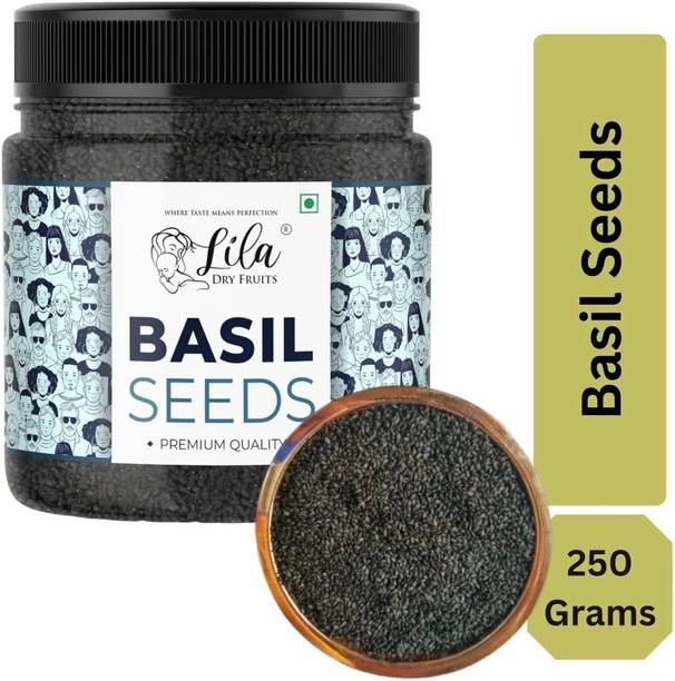 lila dry fruits Premium Raw Unroasted Basil Seeds 250gms Jar Pack | Sabza Beej| Tukmaria Beej Basil Seeds
