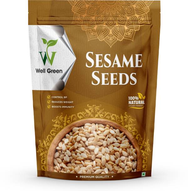 WELL GREEN Sesame seed 250 gm 100% Clean and Nutural White Til | Safed Til Seeds for Eating Sesame Seeds
