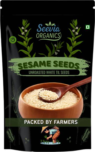 seevia organics Pure White Sesame Seeds | High Quality Til | Healthy & Natural Sesame Seeds