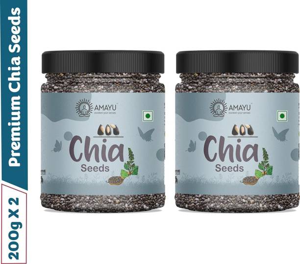 AMAYU Raw Organic with Omega 3, Zinc & Fiber | Calcium Weight Loss & Eating Combo Chia Seeds