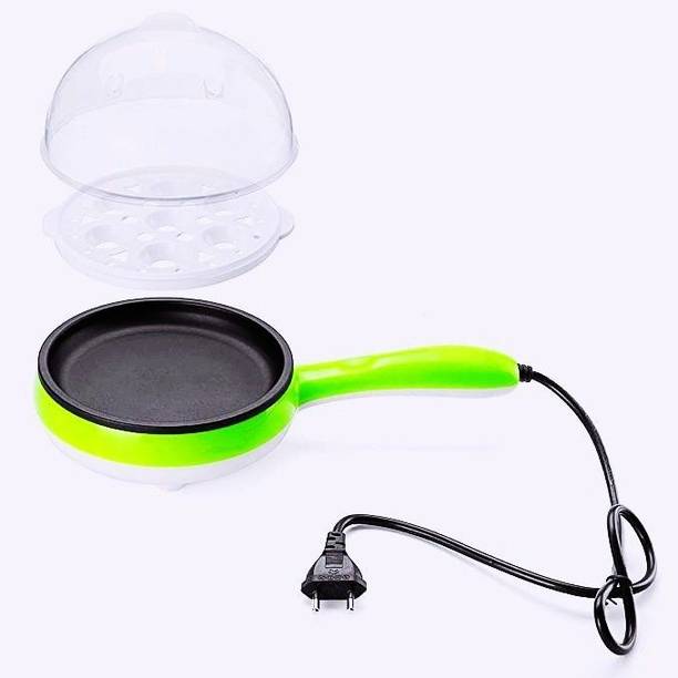 NHOUSE Multifunction 2 in 1 Electric Egg Boiler Steamer Non-Stick Omelette Frying Pan Electric Egg-Boiler Egg Cooker