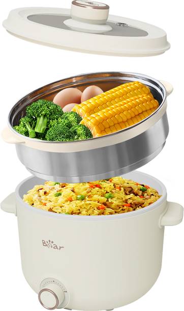 Verilux Efficient Cooking Multi Use Electric Pot 19.2cm Design 800W Power Deep Fryer, Food Steamer