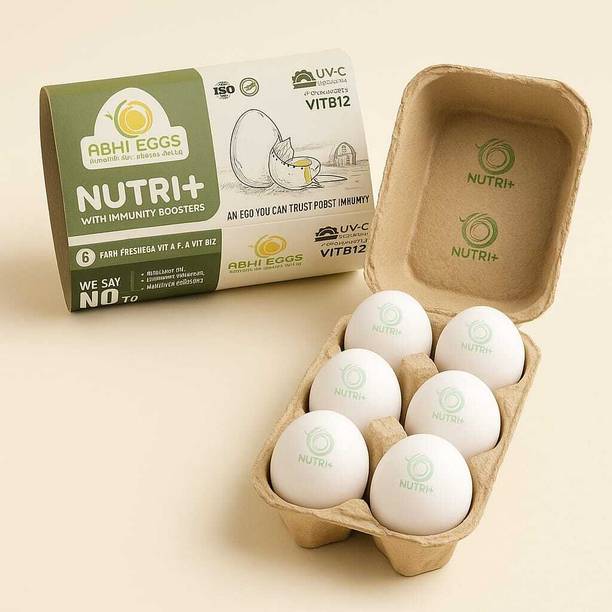 Abhi Eggs Nutri+ With Immunity Boosters White Eggs White Eggs