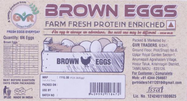 GVR Eggs Hen Brown Eggs