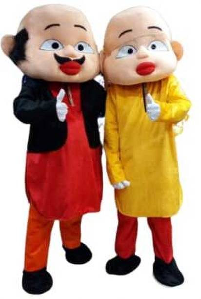BGT Fancy Motu and Patlu Cartoon Full Costume Mascot For Prank or Birthday Elders Halloween Costume