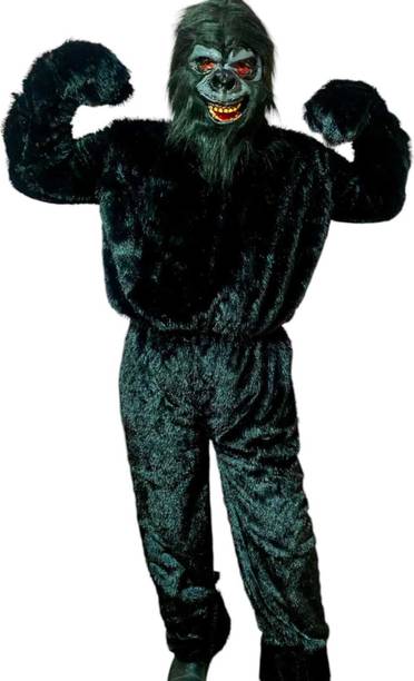 ANUJTOYS smart black gorilla dress ups and costimes for free size Elders Halloween Costume