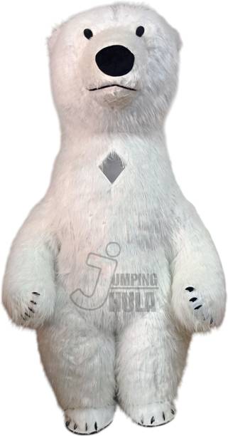 JUMPING JHULA White Pollar Bear Fur Mascot Costume(8 Feet ) Elders Halloween Costume