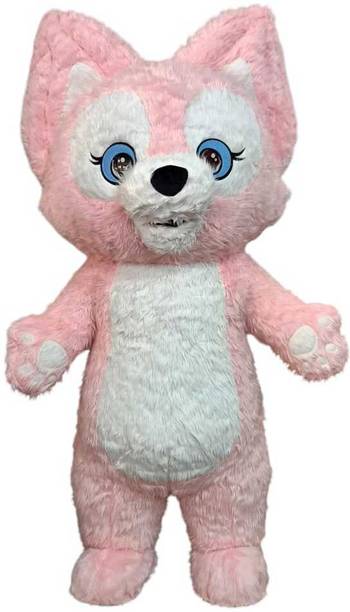 DB Pro Cute Fox inflatable Mascot Costume Full Drees with Shoes Size 5.8 Feet XXL Elders Halloween Costume