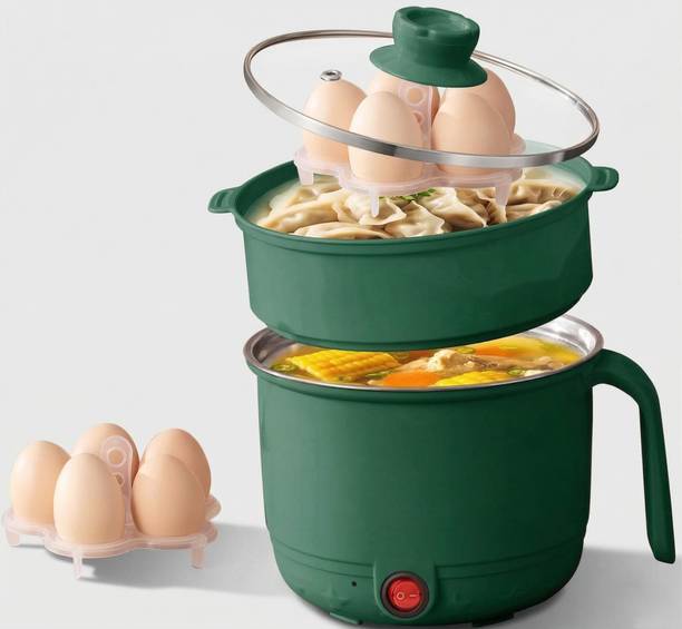 FRESINIYA ENTERPRISES Swift-Steam 1.5L Electric Hot Pot with Integrated Egg Rack Egg Boiler, Egg Cooker, Egg Roll Maker, Rice Cooker