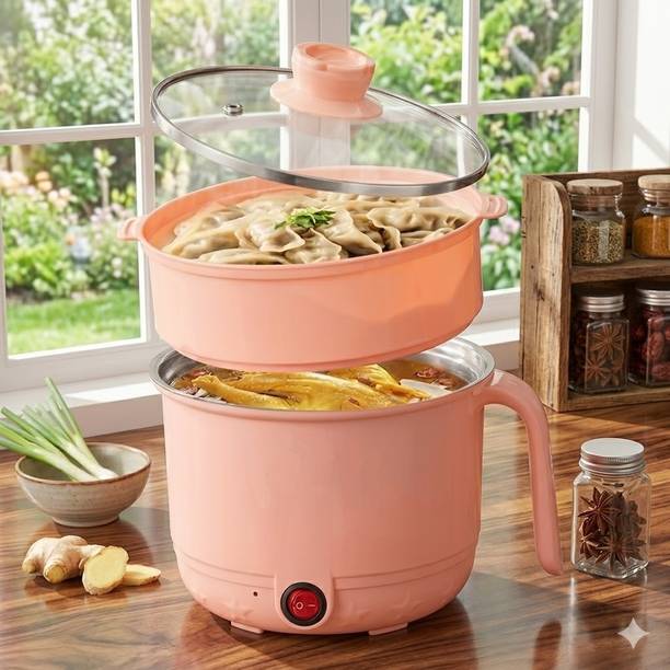 Virexa Multi-Function Electric Cooker | Steamer Pot for Momos, Noodles & More! Electric Rice Cooker with Steaming Feature