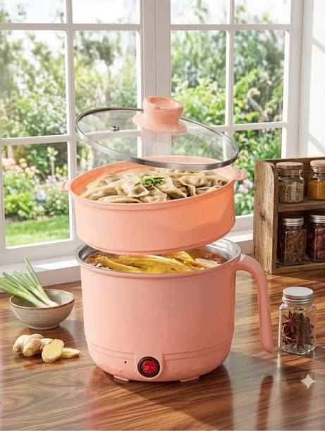 Virexa Multi-Function Electric Cooker | Steamer Pot for Momos, Noodles & More! Electric Rice Cooker with Steaming Feature