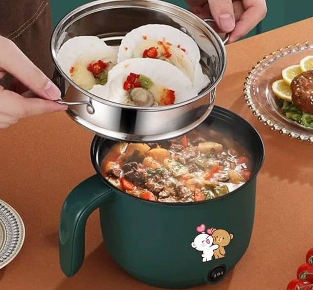 GAMADIYN BAZAAR Multi Rice Pot Cooker Electric Kettle Dual Operating Modes With Glass Travel Cooker, Rice Cooker, Food Steamer, Egg Cooker, Egg Boiler