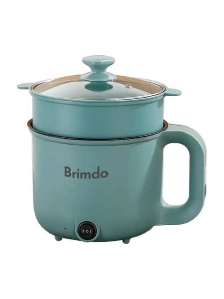 Brimdo 3-In-1 Multi Cooker 600W Non Stick Cooking Pot Steamer Noodles Pasta Momos Rice Cooker, Travel Cooker, Egg Cooker, Air Fryer, Deep Fryer, Food Steamer, Egg Boiler