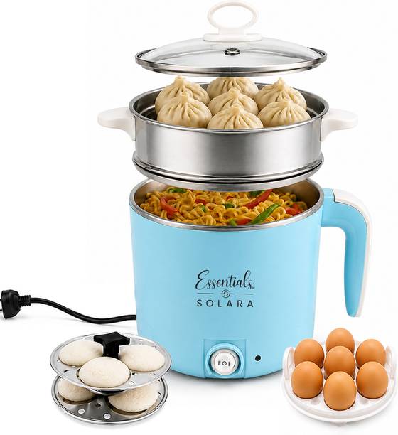 Solara Essentials Multipurpose Kettle 1.2L with Steamer, Egg Boiler, Rice Cooker Food Steamer