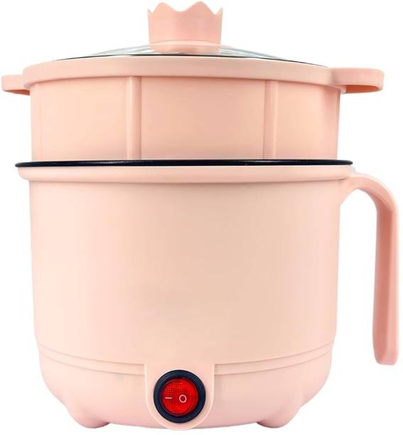 OLTR Electric Heating Kettle 1.5L, Multi-Function Food Warmer with Egg Tray & Steamer Travel Cooker