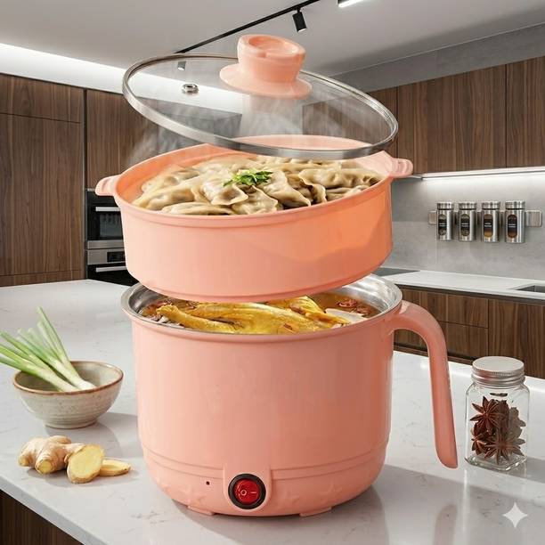 Virexa Multifunction Electric Cooker - Steamer & Pot for Momos, Noodles & More! Electric Rice Cooker with Steaming Feature