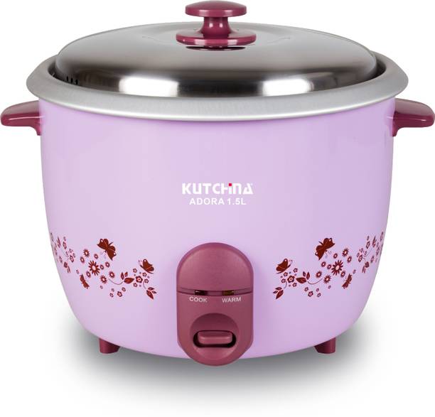 Kutchina Adora Rice Cooker 1.5 litre | Electric Cooker Non Stick Aluminum Inner Pot | Electric Rice Cooker with Steaming Feature