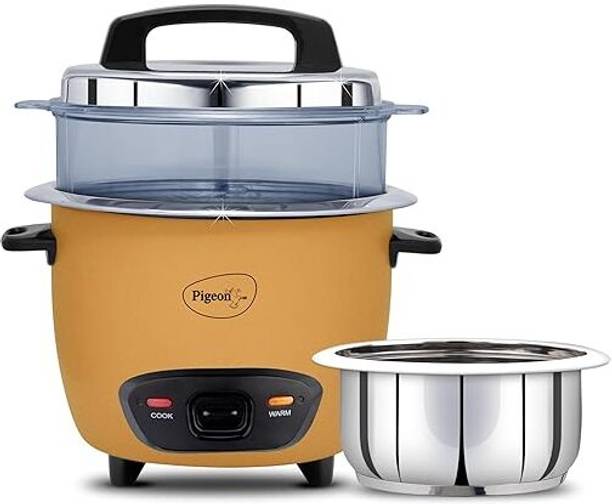 Pigeon Inox Pro 1.8L Single Stainless Steel Pot | Automatic | Food Steamer | Warmer Electric Rice Cooker with Steaming Feature