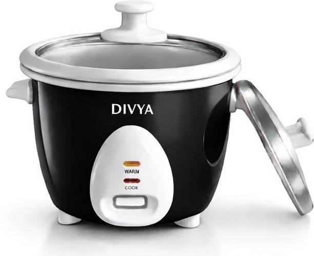 DIVYA 0.6 L Drum Rice Cooker | Double Pot & Double Lid | 300 W | Electric Rice Cooker