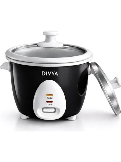 DIVYA 0.6 L Drum Rice Cooker | Double Pot & Double Lid | 300 W | Electric Rice Cooker