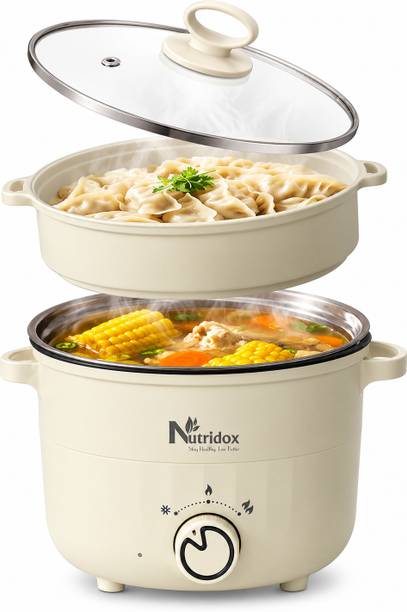 Nutridox Multifunction Electric Cooker 1.8 L | NonStick Ceramic, for Rice, Soup & Noodles Rice Cooker, Travel Cooker