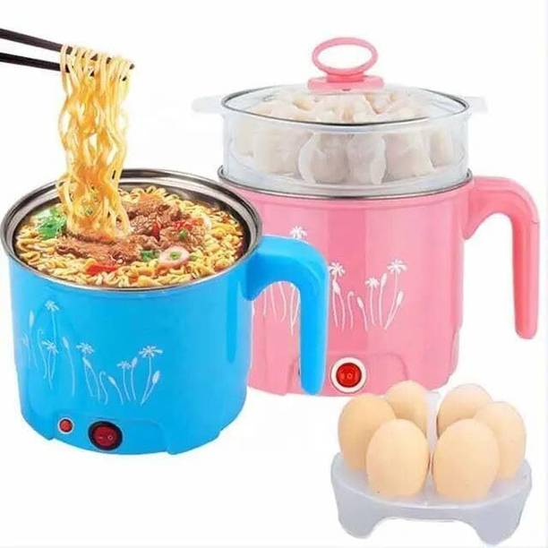HOPZ Electric 1.8 Litre Mini Cooker Electric Rice Cooker, Ceramic Coated Inner Bowl Egg Boiler, Rice Cooker, Food Steamer, Slow Cooker, Electric Pressure Cooker, Egg Cooker