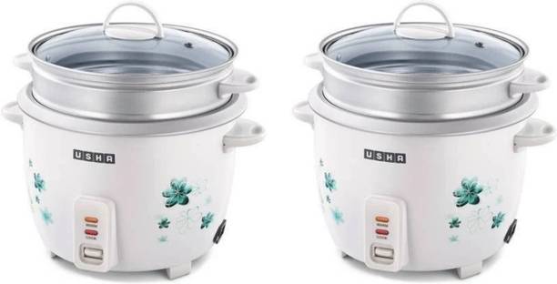 USHA RC18GS2 ( Pack of 2 ) Electric Rice Cooker with Steaming Feature