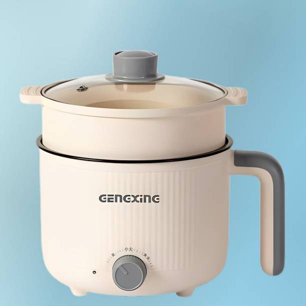 YAKINAM Portable Electric Rice Soup Cooker with Glass Lid Food Steamer