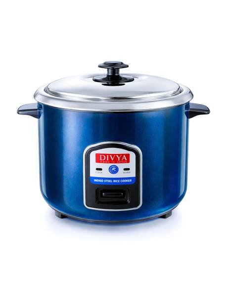 DIVYA INDIGO 1.8 L Stainless Steel Rice Cooker | 700 W | SS Pot | Keep Warm | Electric Rice Cooker