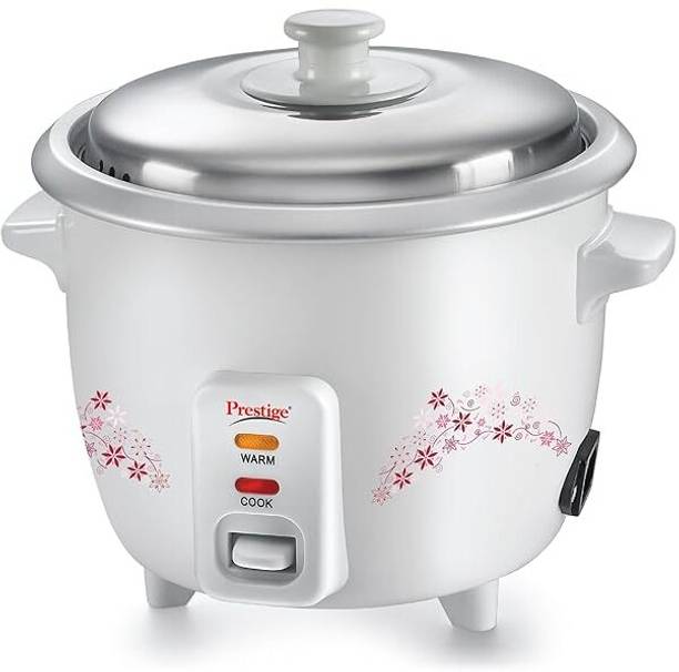 Prestige Delight PRWO 1.5L | Detachable Power Cord | Durable Body | Cool Touch Handles Electric Rice Cooker with Steaming Feature