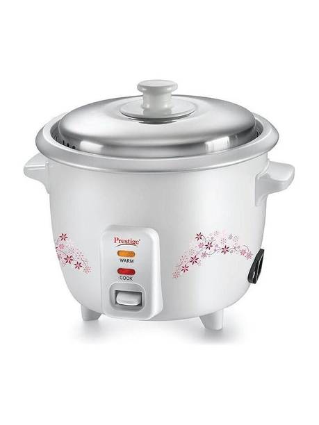 Prestige Delight PRWO 1.5L | Detachable Power Cord | Durable Body | Cool Touch Handles Electric Rice Cooker with Steaming Feature