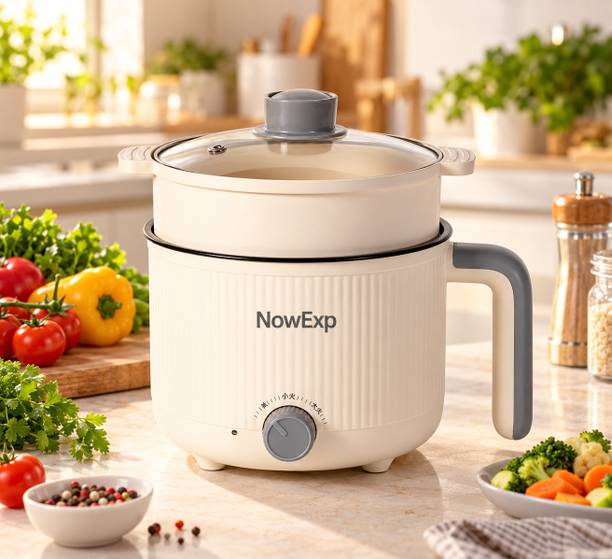 NowExp GENGXING Electric Cooker / Multi-Functional Hot Pot with Steamer Air Fryer, Egg Boiler, Deep Fryer, Food Steamer, Rice Cooker, Travel Cooker, Egg Roll Maker