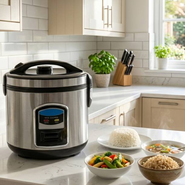 parspar 2L Automatic Electric Rice Cooker with Non Stick Pot & 700W Easy Operation Electric Pressure Cooker, Food Steamer, Rice Cooker, Slow Cooker