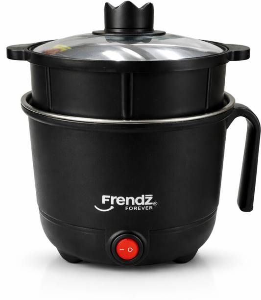 Frendz Forever Multipurpose Cooking Pot | Steamer & Egg Tray Attachment | Egg, Tea, Noodles Food Steamer, Travel Cooker, Rice Cooker