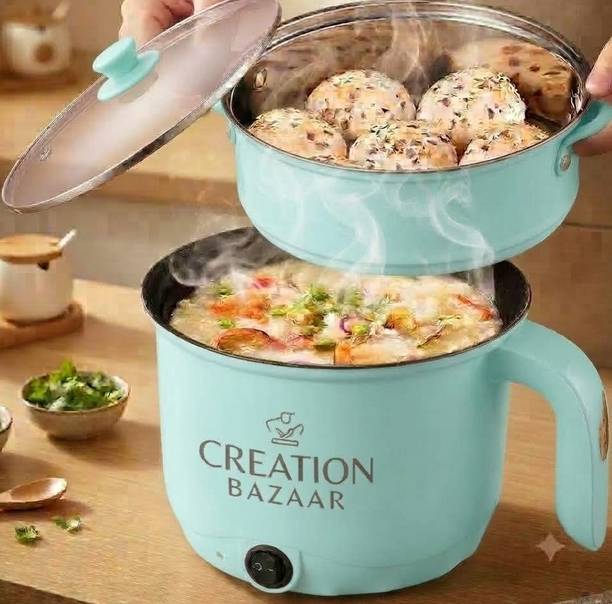 CREATION BAZAAR Multi-Function Electric Cooker Non-stick Cooking Pot Rice Cooker Hot Rice Cooker, Travel Cooker, Egg Cooker, Egg Boiler