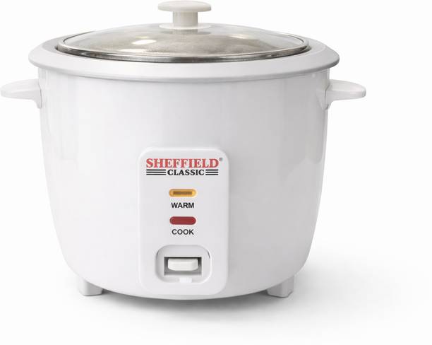Sheffield Classic Electric Rice Cooker, Detachable power cord, Cool touch handles | 1.8 Ltr Electric Rice Cooker with Steaming Feature