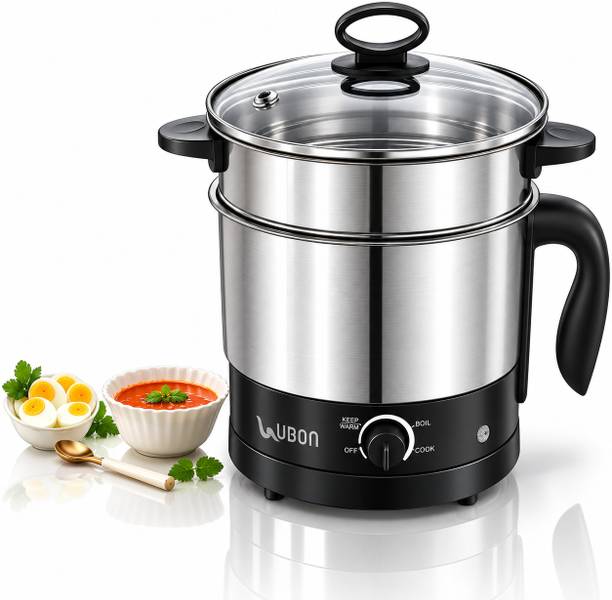 Ubon Multi Cook Pot MC-2005 with Steamer and Egg Boiling Rack Egg Cooker, Electric Pressure Cooker, Food Steamer, Slow Cooker, Travel Cooker