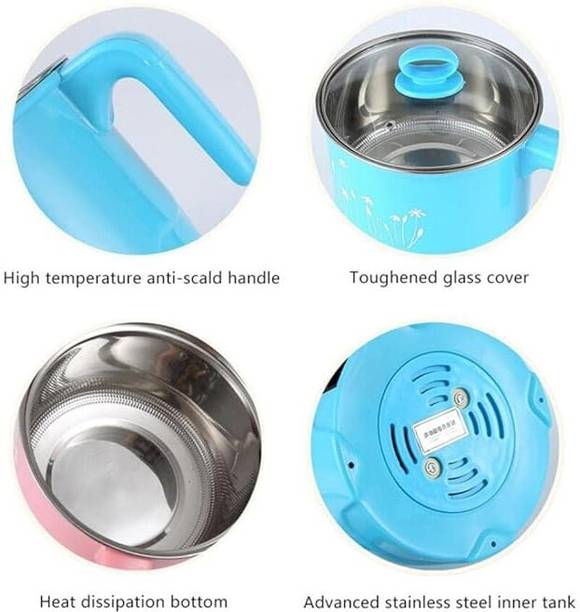 BLANK LOOK Electric Multifunction Cooking Pot 1.5 Litre Multi-Purpose Cooker Food Steamer, Rice Cooker, Egg Roll Maker, Travel Cooker, Slow Cooker