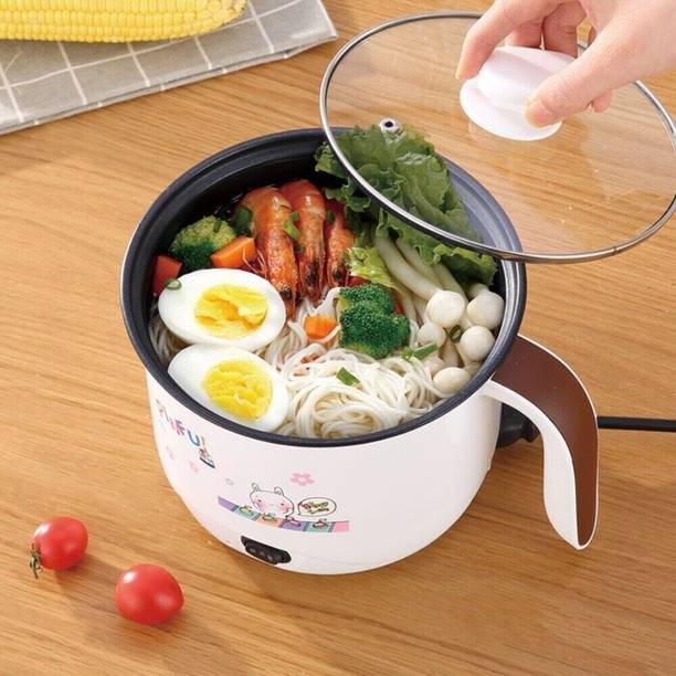 CREATION BAZAAR Non-Stick Hot Multiperpse Rice Cooker Portable Multi-Function Cooking Pot Rice Cooker, Travel Cooker, Egg Cooker, Egg Boiler, Food Steamer