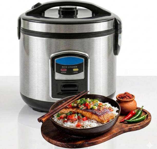 TRIVYOM Family Size 2L Rice Cooker with Food Steamer and Keep Warm And Non Stick 2 Mode Electric Pressure Cooker, Food Steamer, Rice Cooker, Slow Cooker